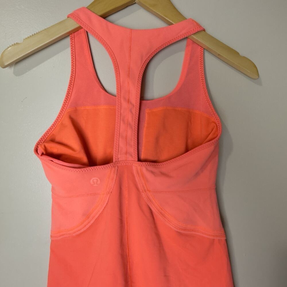 Lululemon Women’s Tank Top Neon Orange/Pink Size 6 Premium Activewear - Picture 7 of 9